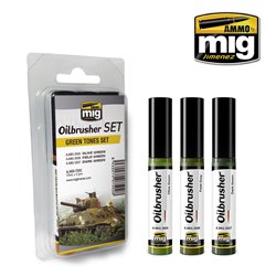Ammo by Mig: Oilbrusher Set - Green Tones Set