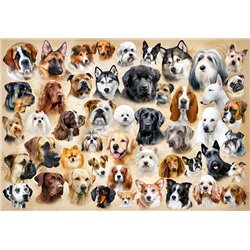 Puzzle 1500 Collage with Dogs