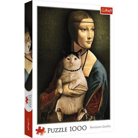 Puzzle 1000 Dama z kotem