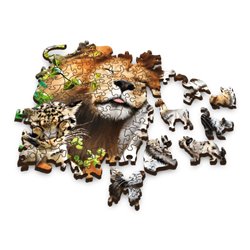 Puzzle drewniane 500+1 Dzikie koty w dżungli
