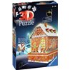 Puzzle 3D 216 Budynki nocą: Piernikowa Chatka