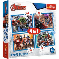 Puzzle 4w1 Odważni Avengersi