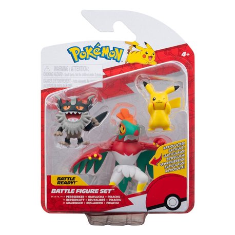 Pokemon Battle Figure Set 3-Pack Pikachu, Perrserker, Hawlucha 5 cm (przedsprzedaż)