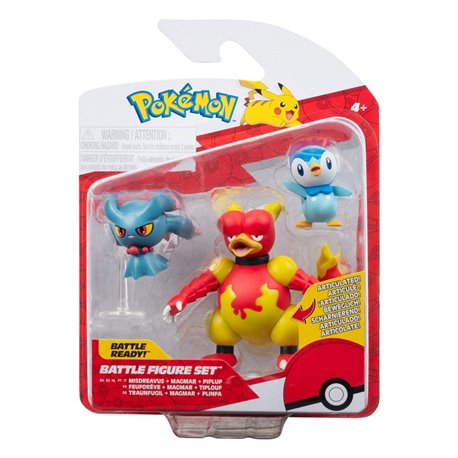 Pokemon Battle Figure Set 3-Pack Piplup, Misdreavus, Magmar 5 cm (przedsprzedaż)