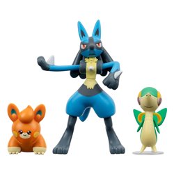 Pokemon Battle Figure Set 3-Pack Snivy, Pawmi, Lucario 5 cm (przedsprzedaż)