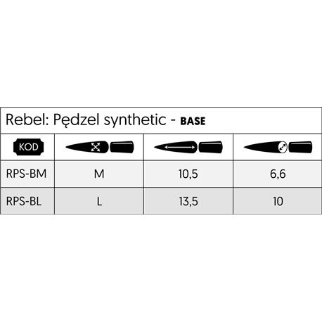 Pędzel syntetyczny Rebel - Base - L (przedsprzedaż)