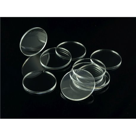 Crafters: Podstawki akrylowe - Transparentne Okrągłe 40x2mm 10szt