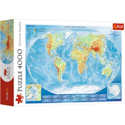 Puzzle 4000 Wielka mapa fizyczna świata