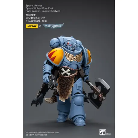 Warhammer 40k Action Figure 1/18 Space Marines Space Wolves Claw Pack Pack Leader -Logan Ghostwolf 12 cm (przedsprzedaż)