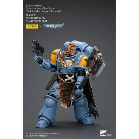 Warhammer 40k Action Figure 1/18 Space Marines Space Wolves Claw Pack Pack Leader -Logan Ghostwolf 12 cm (przedsprzedaż)