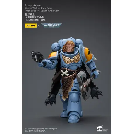 Warhammer 40k Action Figure 1/18 Space Marines Space Wolves Claw Pack Pack Leader -Logan Ghostwolf 12 cm (przedsprzedaż)