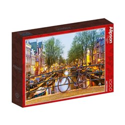 Puzzle 1000 Holandia Amsterdam Rower Przy Kanale