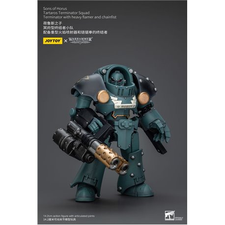 Warhammer The Horus Heresy Action Figure 1/18 Tartaros Terminator Squad Terminator With Heavy Flamer & Chainfist (przedsprzedaż)