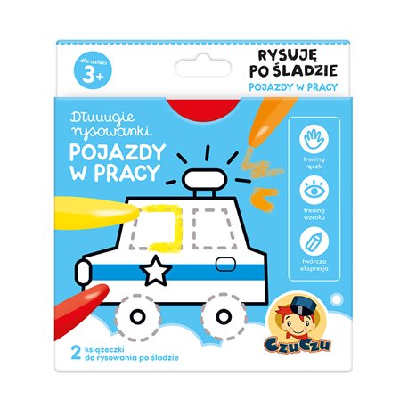 Długie rysowanki 3+ Rysuję po śladzie. Pojazdy