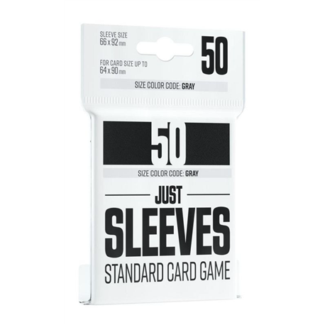 Gamegenic: Just Sleeves - Standard Card Game Sleeves (66x91 mm), Czarne, 50 sztuk