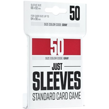 Gamegenic: Just Sleeves - Standard Card Game Sleeves (66x91 mm), Czerwone, 50 sztuk