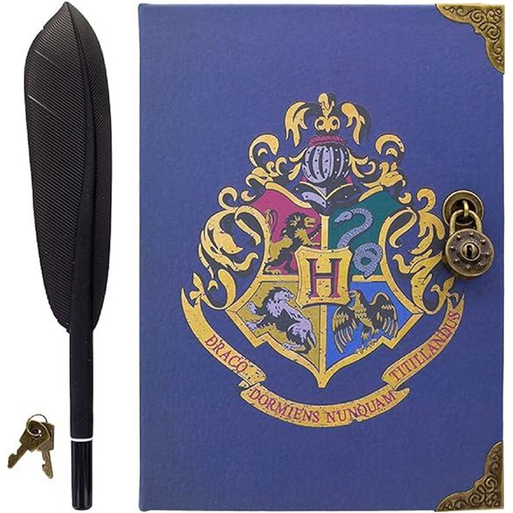 Harry Potter Hogwarts Secret Locked Diary and (notatnik z gęsim piórem)