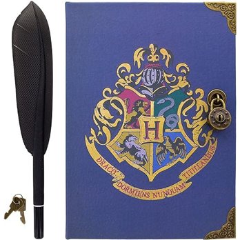 Harry Potter Hogwarts Secret Locked Diary and (notatnik z gęsim piórem)