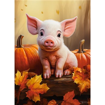 Puzzle 300 Cute Fall Piglet