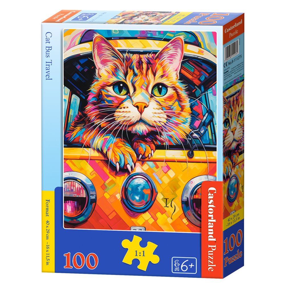 Puzzle 100 Cat Bus Travel