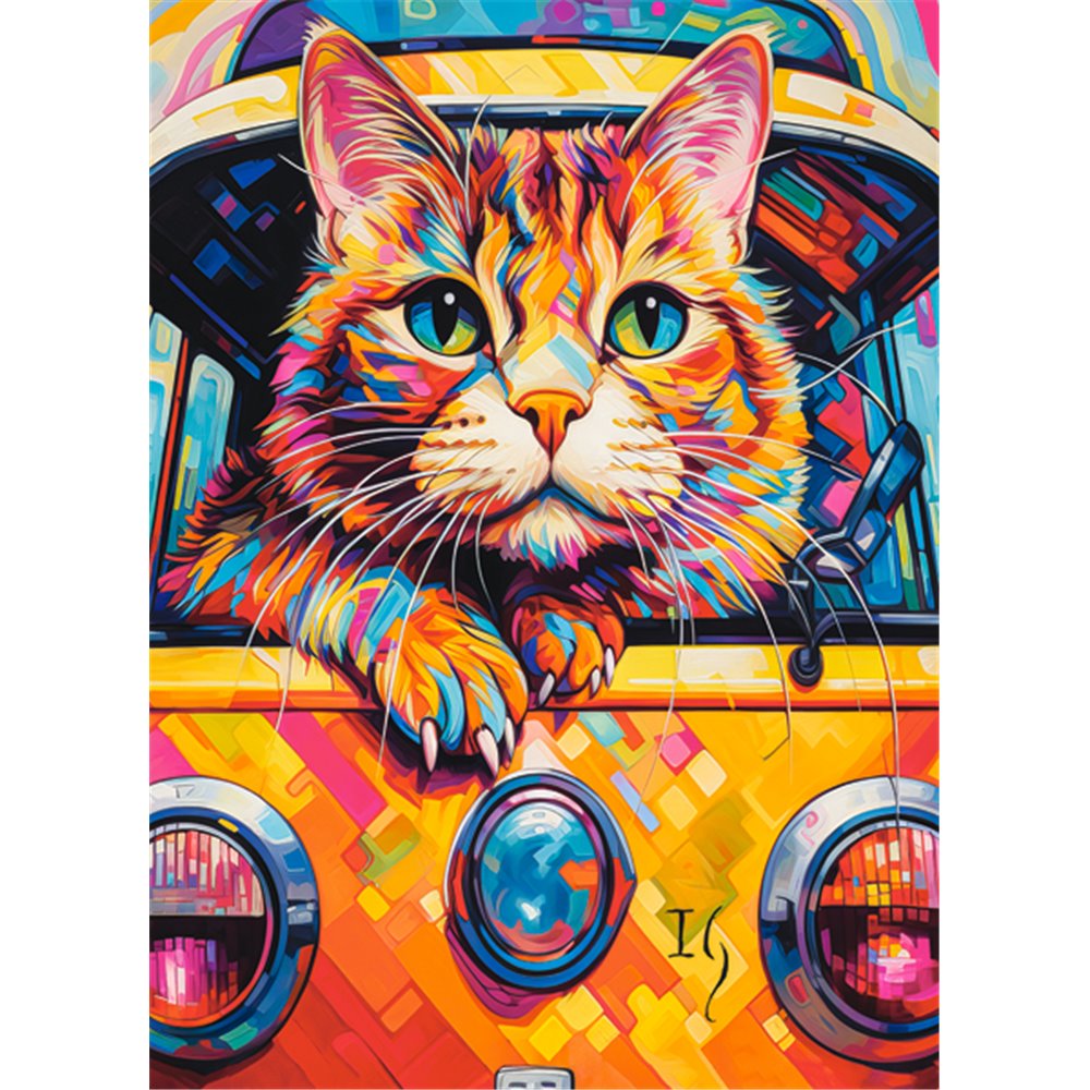 Puzzle 100 Cat Bus Travel