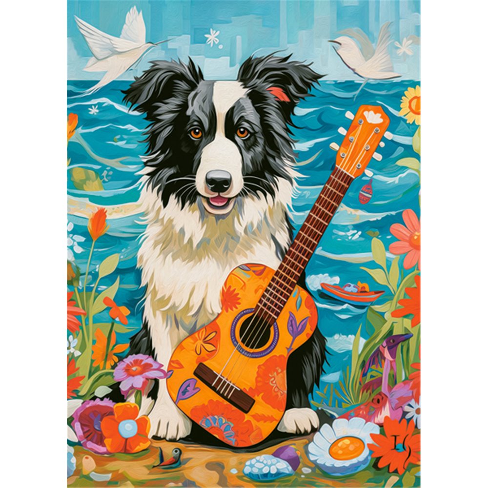 Puzzle 100 Collie, Guitar and the Sea