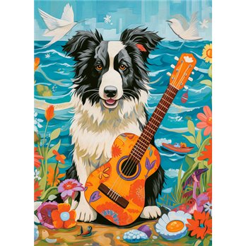 Puzzle 100 Collie, Guitar and the Sea