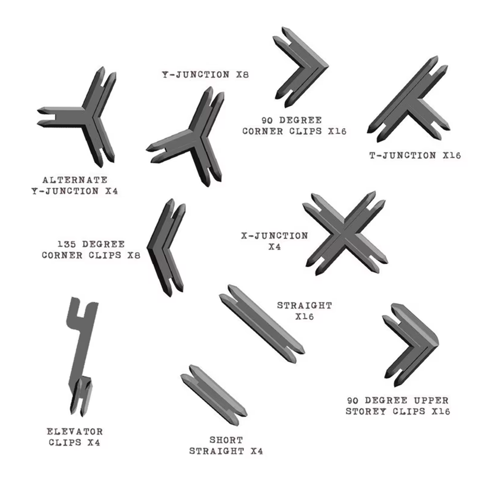 BattleSystems: Plastic Terrain Clips - Gray