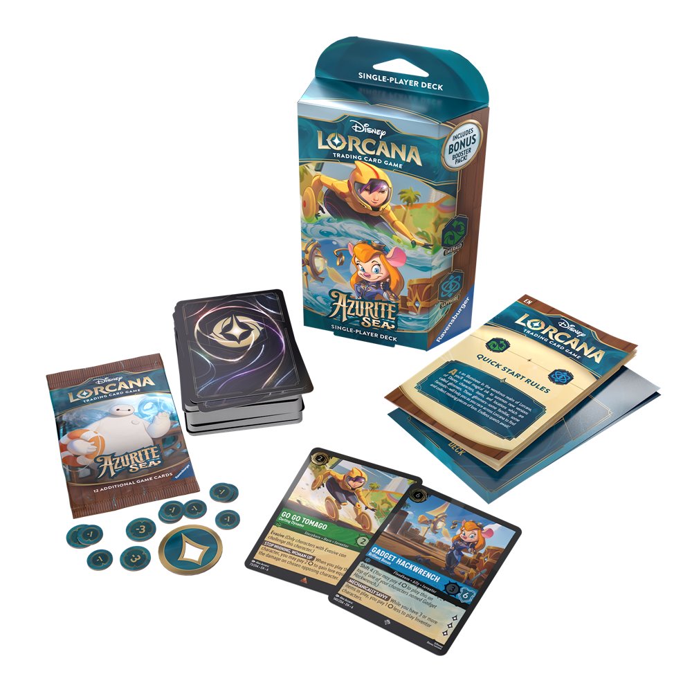 Disney Lorcana Azurite Sea Starter Deck Go Go Tomago & Gadget