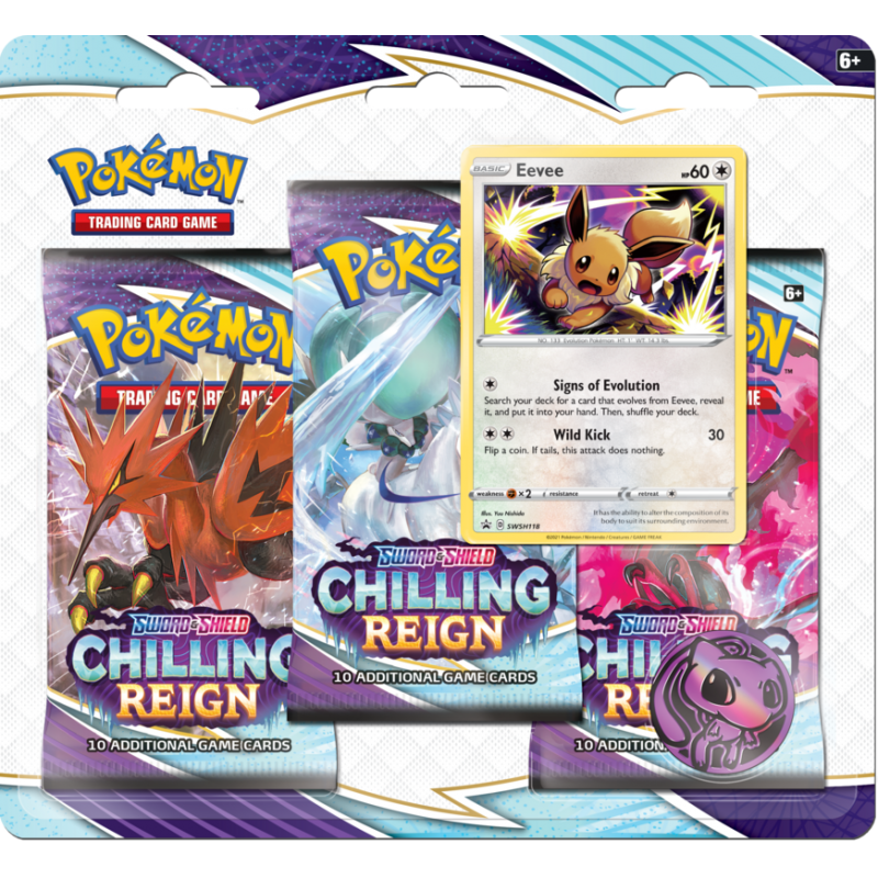 Pokemon TCG: Chilling Reign 3-pack (Eevee) (przedsprzedaż)
