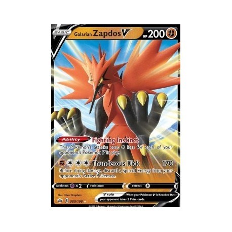 Galarian Zapdos V (CR080/198) [NM]