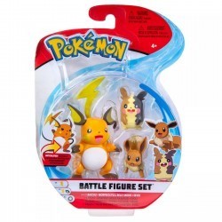 Pokemon Battle Figure Set - Raichu + Morpeko + Eevee