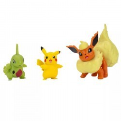 Pokemon Battle Figure Set - Flareon + Larvitar + Pikachu