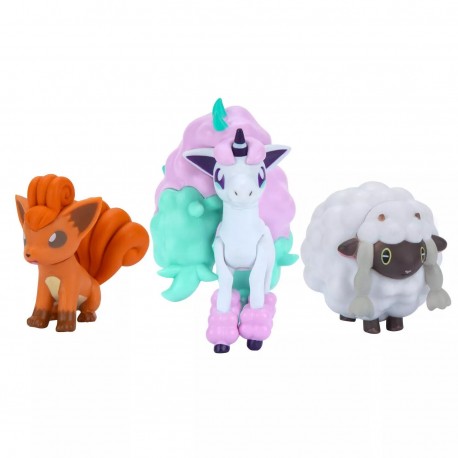 Pokemon Battle Figure Set - Galarian Ponyta + Vulpix + Wooloo