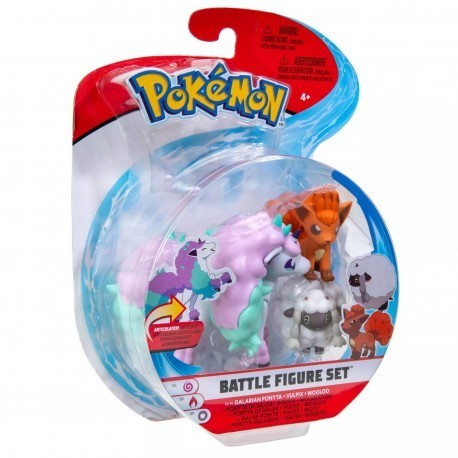 Pokemon Battle Figure Set - Galarian Ponyta + Vulpix + Wooloo