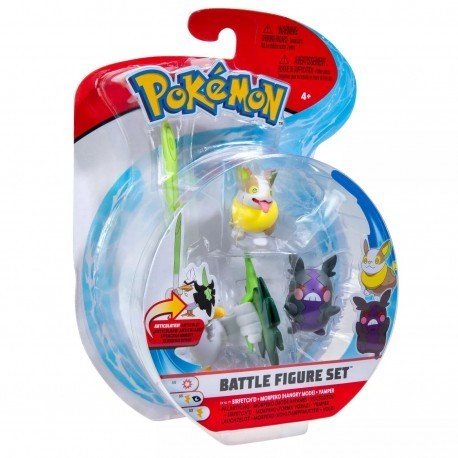 Pokemon Battle Figure Set - Sirfetch'd + Morpeko + Yamper