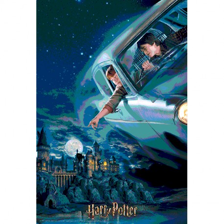 Harry Potter: Magiczne puzzle - Ford Anglia nad Hogwartem (300 elementów)