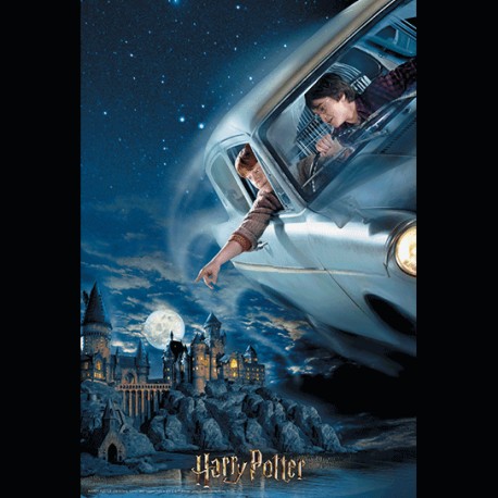 Harry Potter: Magiczne puzzle - Księga - Ford Anglia nad Hogwartem (300 elementów)