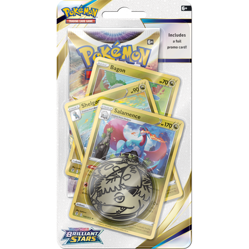 Pokemon TCG: Brilliant Stars Premium Checklane Blister (Salamance) (przedsprzedaż)