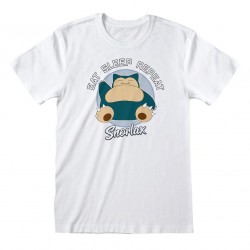 Pokemon T-Shirt Snorlax Eat Sleep Repeat (XL)