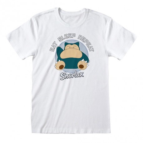 Pokemon T-Shirt Snorlax Eat Sleep Repeat (XL)