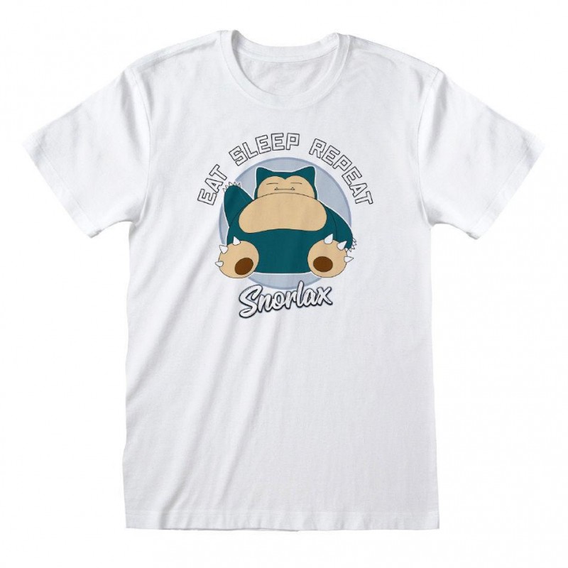 Pokemon T-Shirt Snorlax Eat Sleep Repeat (L)