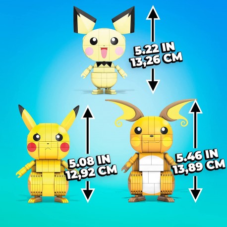 Mega Construx - Pokémon Trio (Pichu, Pikachu, Raichu)