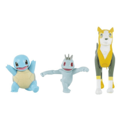 Pokemon Battle Mini Figures - Squirtle & Machop & Boltund