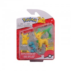 Pokemon Battle Mini Figures - Pikachu & Wynaut & Leafeon