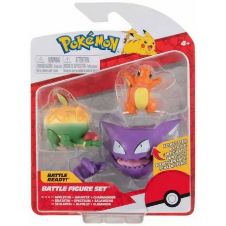 Pokemon Battle Mini Figures - Charmander & Appletun & Haunter