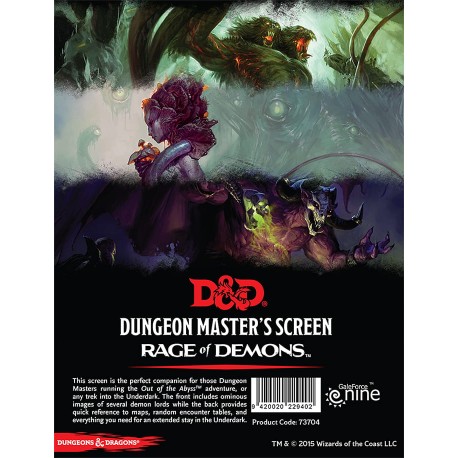 Dungeons & Dragons RPG - Rage of Demons - DM Screen