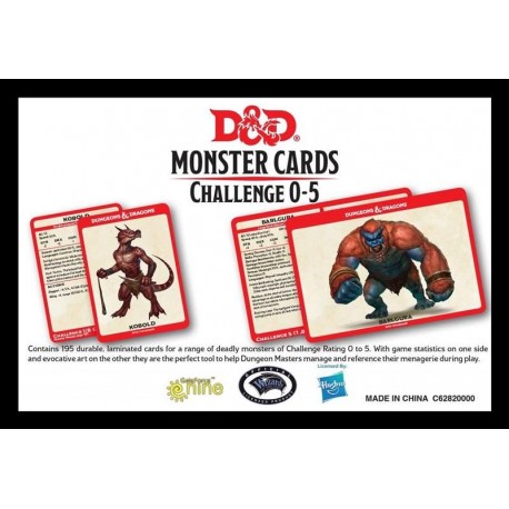 Dungeons & Dragons - Monster Card Deck Levels 0-5 (195)