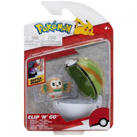 Pokemon Clip 'n' Go - Rowlet + Nest Ball