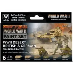 Vallejo Zestaw WWII 70.208 Desert British & German Armour & Infantry